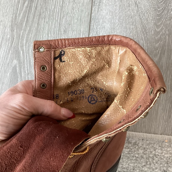 Vintage Laredo Leather Lace Up Riding Boots W/ Fringe Detail at Toe Size 7.5 - Picture 6 of 6